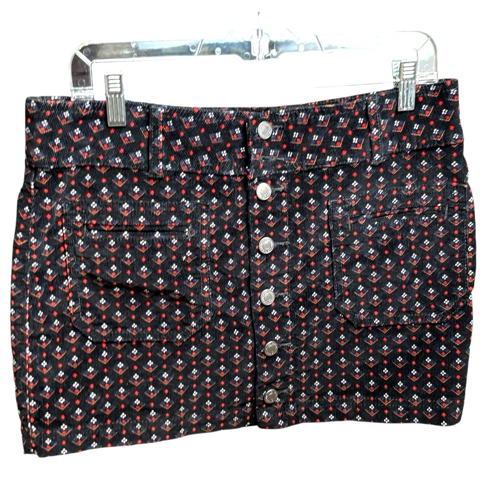 Free People We The Free Corduroy Skirt Mini 30 Joanie Buttons Pockets Stretch